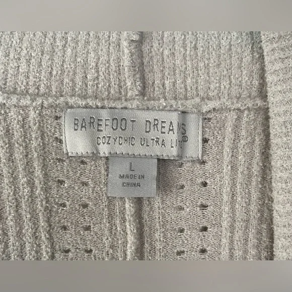 Barefoot Dreams Cozy Chic Ultra Lite Dolman Ribbed Cardigan Sz. L BDWCU21842 - Picture 4 of 8